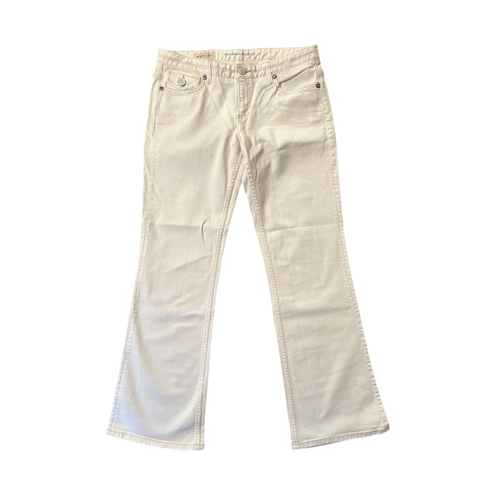 NWT Banana Republic Boot Cut Jeans Ivory Stretch Low Rise Size 10